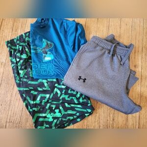 Under Armour Kids' Green and Gray Shorts Set